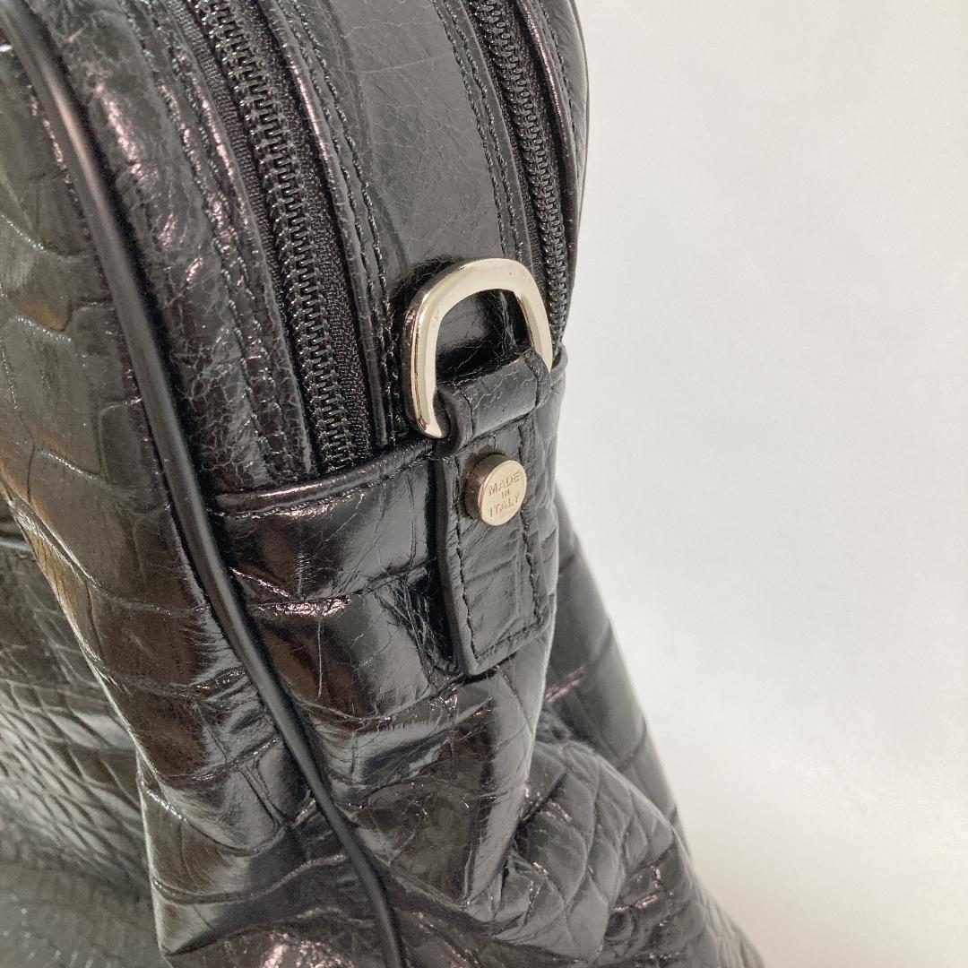 【美品】Pyloot パイロット ブリーフケース クロコ型押し イタリア製 BK
