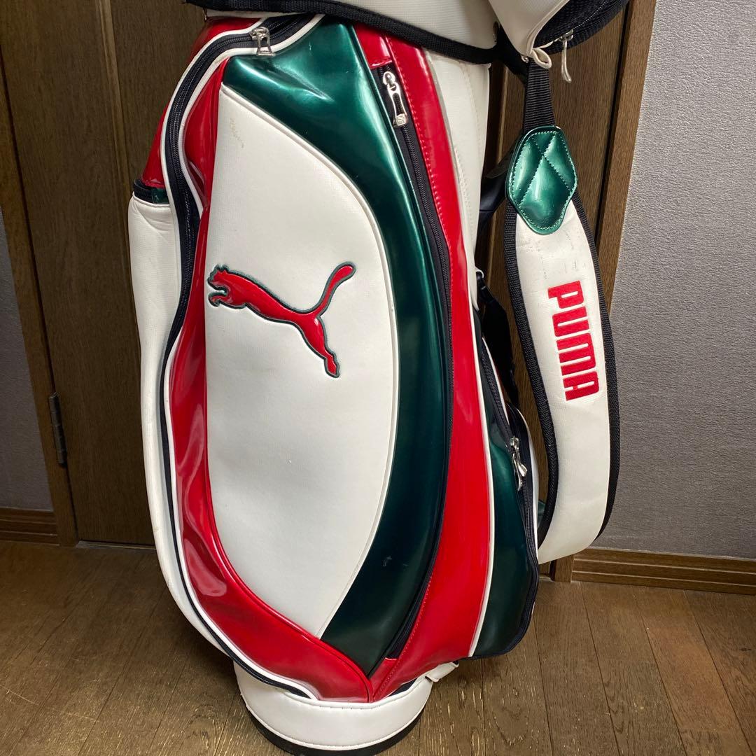 PUMA キャディバッグ ホワイト/レッド/グリーン