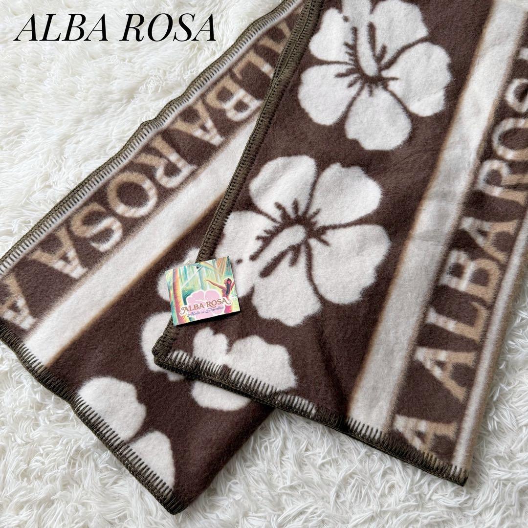 【新品未使用タグ付き】ALBA ROSA アルバローザ ウールブランケット総柄②