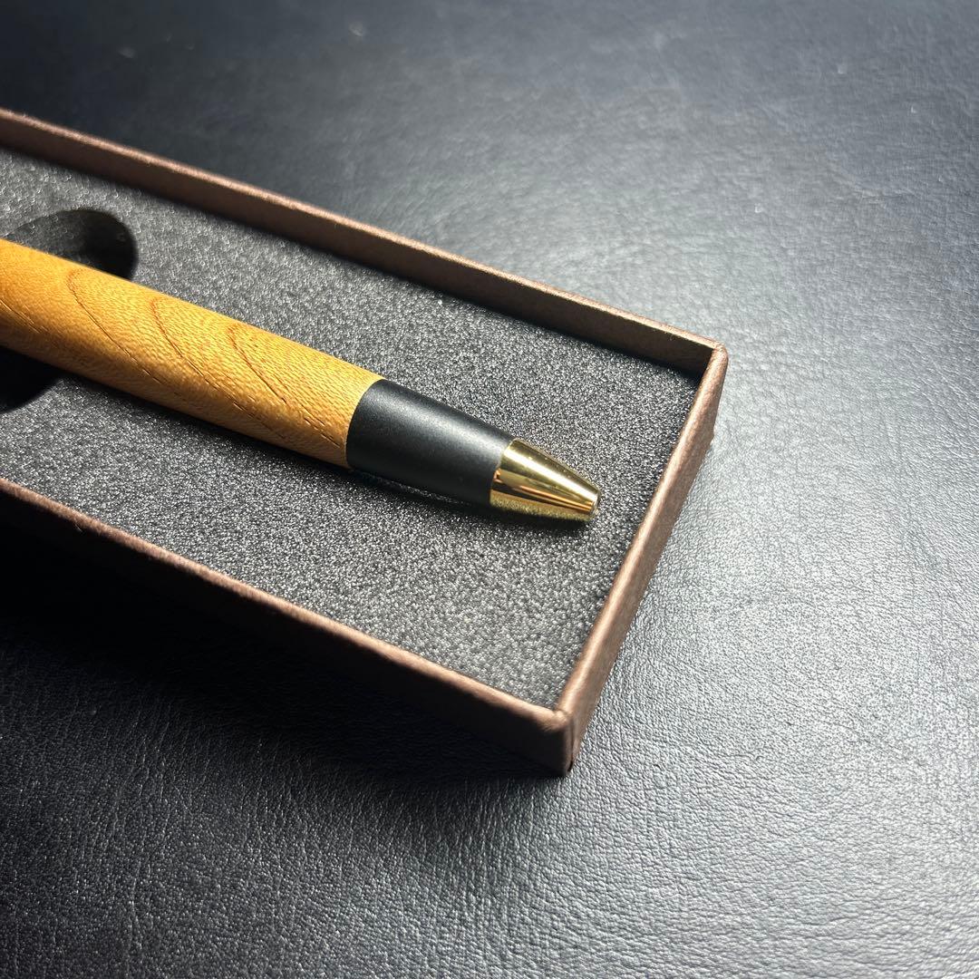 ボナンペン　欅　シャーペン　真鍮金具　箱付き