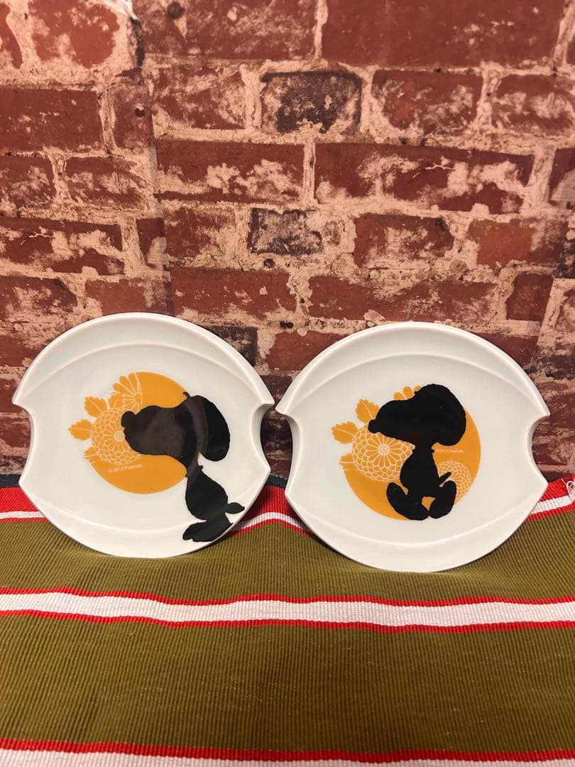 スヌーピー シルエット プレート 2枚セット