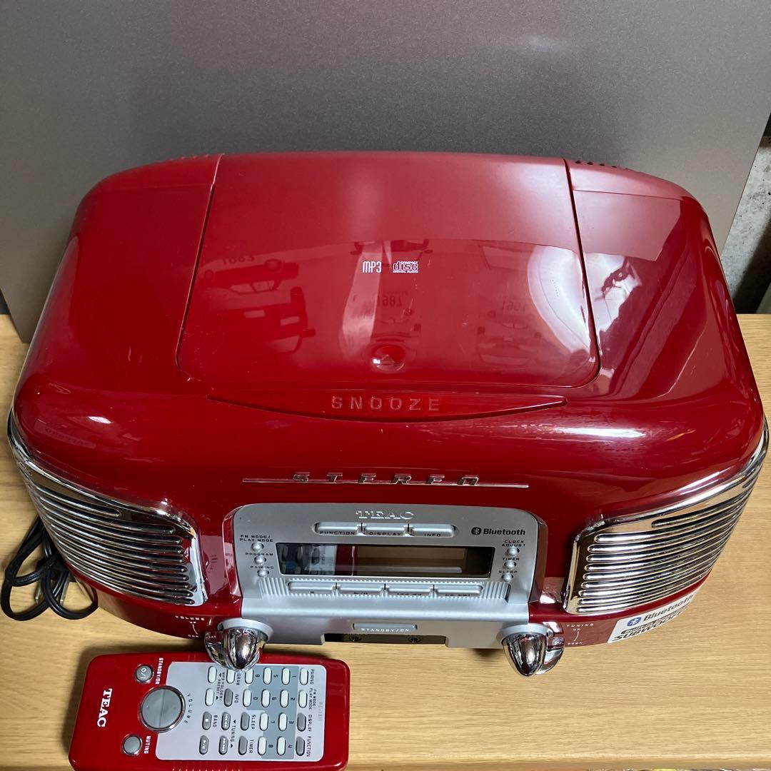 TEAC SL-D930 CDプレーヤーラジオ　赤　レトロタイプ