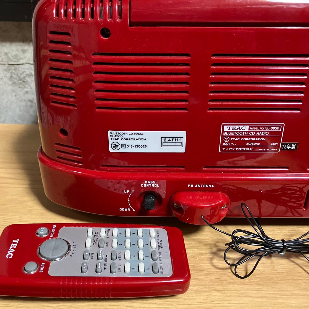 TEAC SL-D930 CDプレーヤーラジオ　赤　レトロタイプ