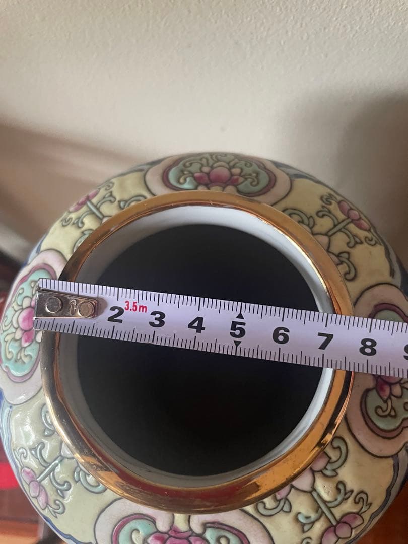 中国武神の図が描かれた双耳付きの人物花瓶 大清同治年製古董品 美術品