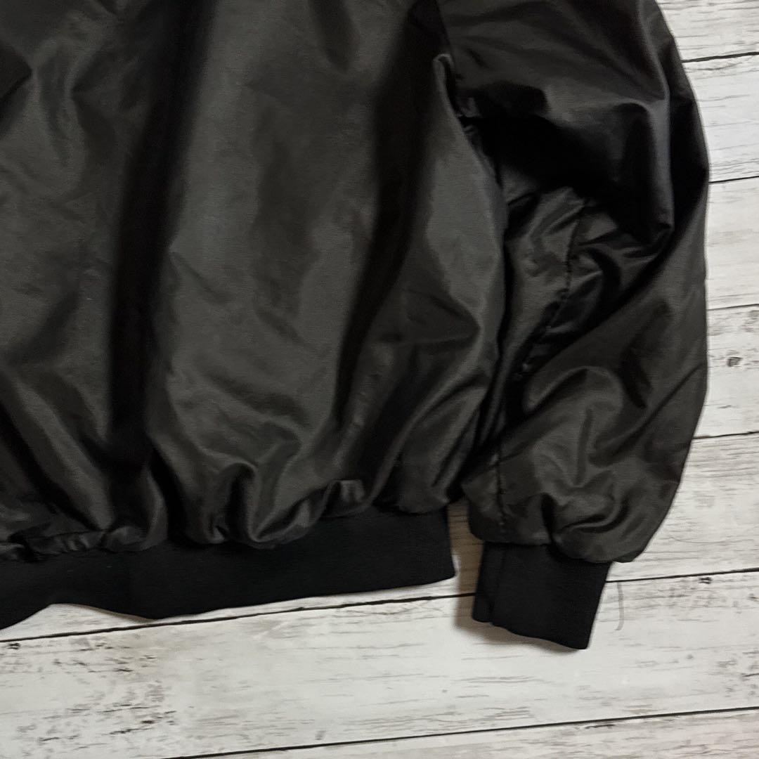 h*読様 80s Holloway USA製 企業ロゴ ナイロンジャケット 黒