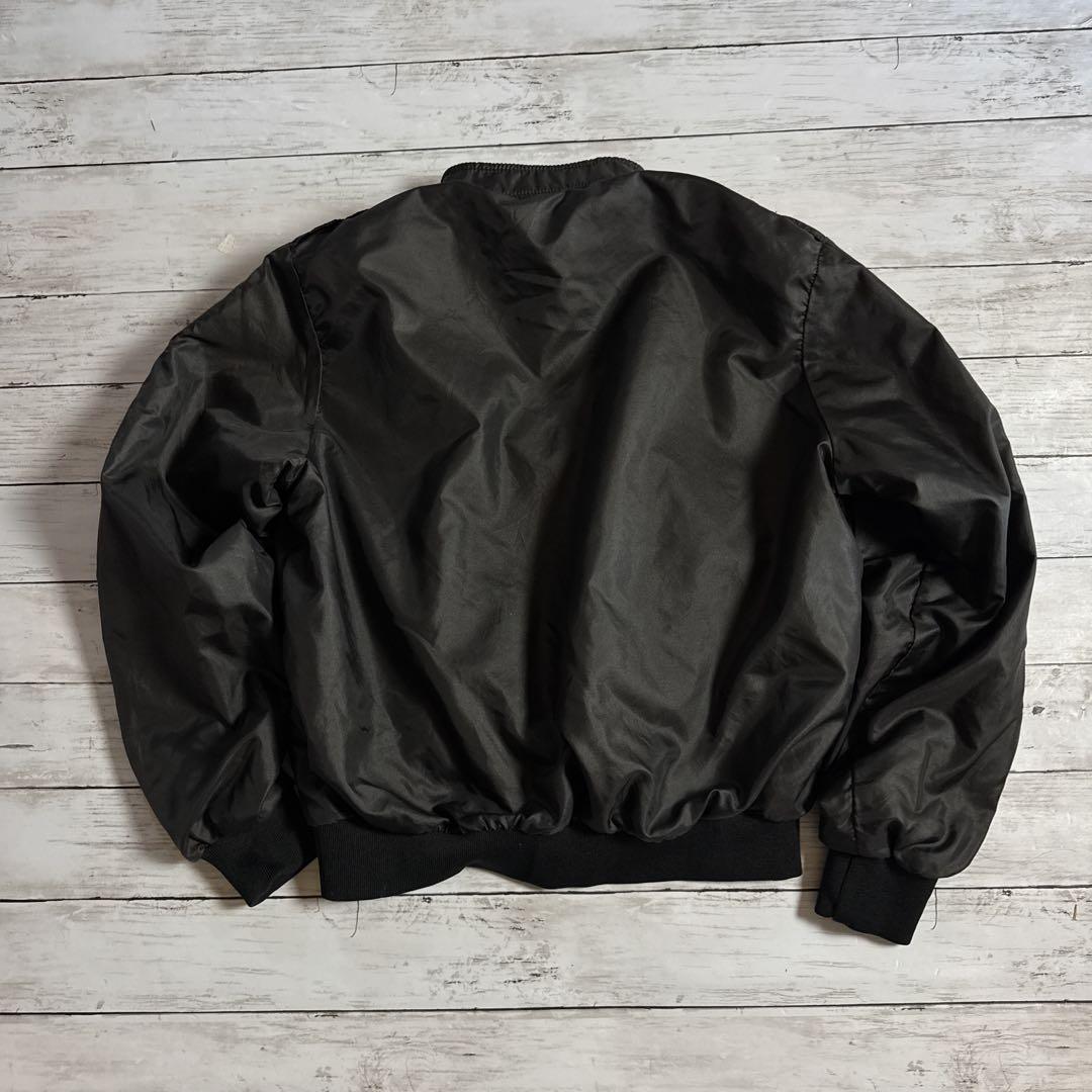 h*読様 80s Holloway USA製 企業ロゴ ナイロンジャケット 黒