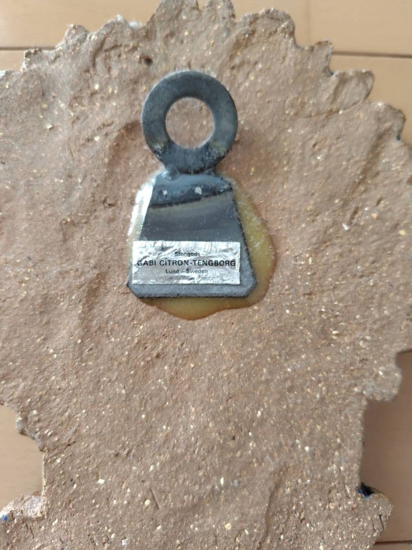 Gabi Citoron-Tengborg ブルーのお花の陶板　北欧