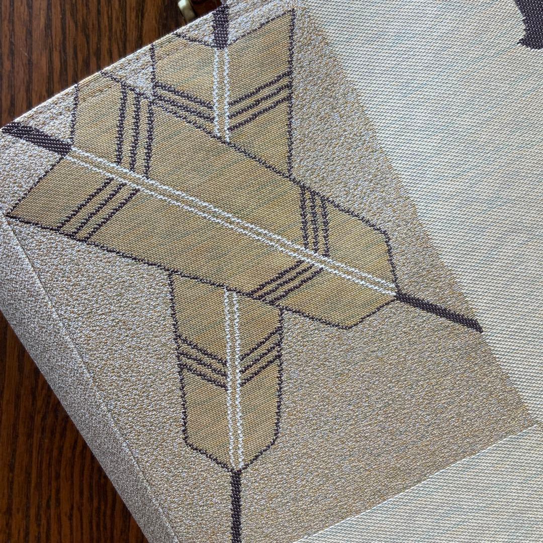 男前な歌舞伎柄の帯　リメイク　バンブーハンドルバッグ　通しマチタイプ