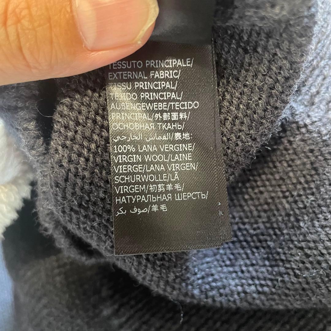 【ザノーネ】ニット　セーター　ヘリンボーン　グレー　L 48 イタリア製 ウール