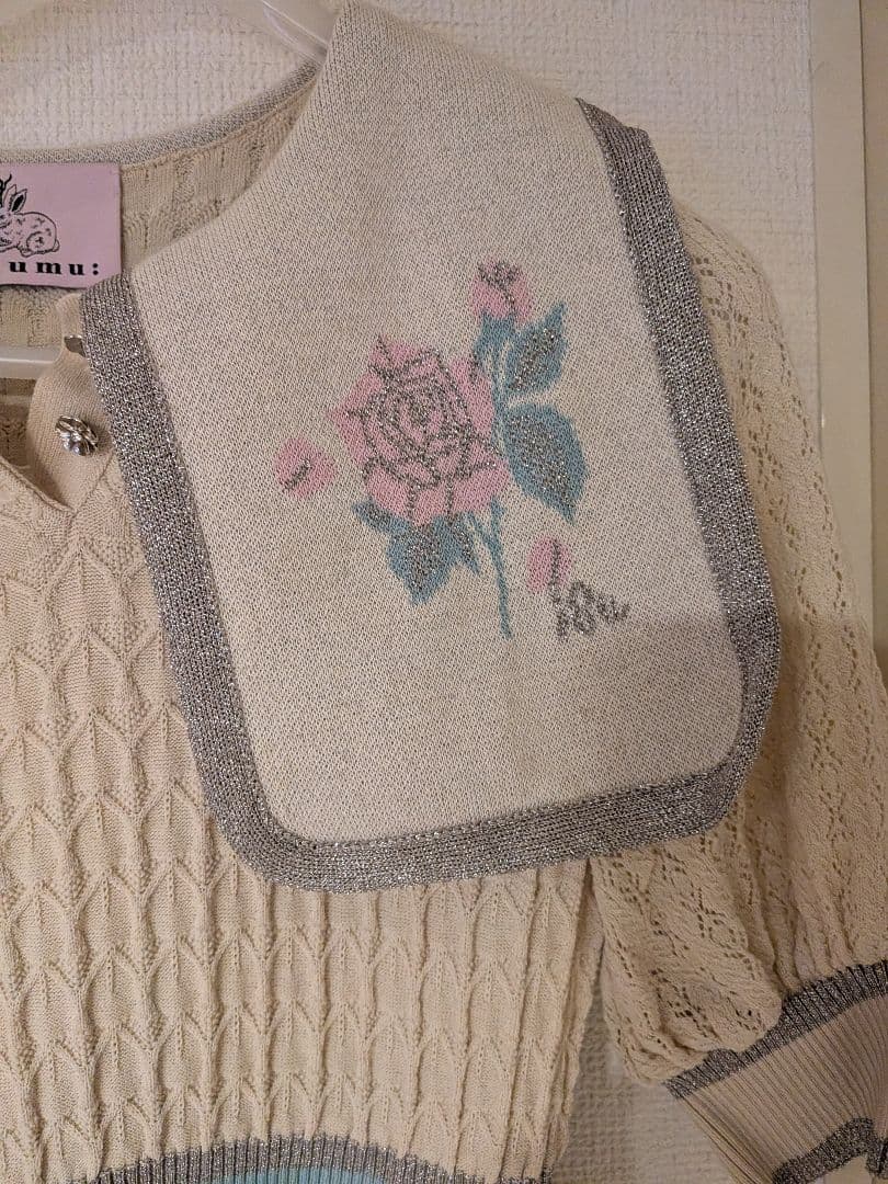 週末値下げ！縷縷夢兎ルルムウ　ラメニットワンピース　花柄