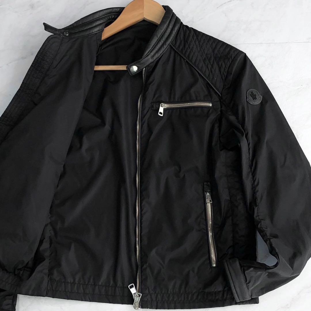 【極美品】MONCLER ナイロンジャケット ライダース レザー マグリア 黒