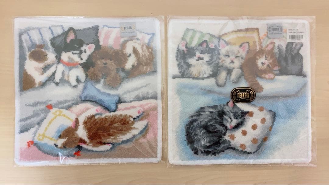 フェイラー　ドリーミングパピー&ドリーミングキトゥン　犬　猫　タオルセット