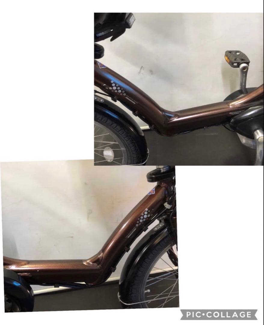 1年保証 ブリヂストン　20インチ　子供乗せ　3人乗り　茶色　電動アシスト自転車