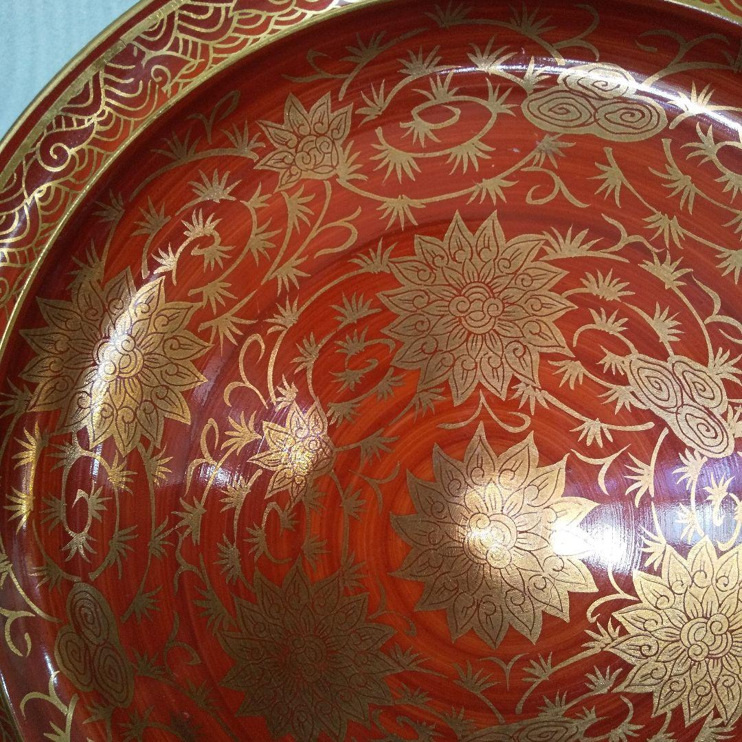 明治　九谷焼　里帰り品 　本金　極上 金蘭赤絵 　九寸皿 　正峯窯