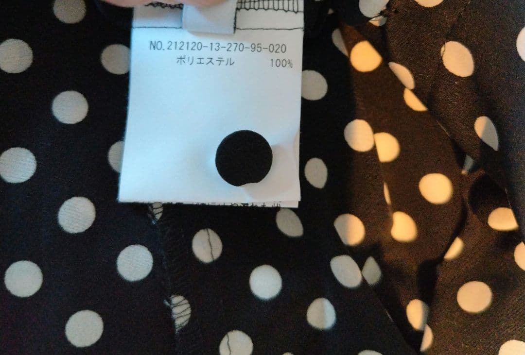 極美品 LOULOU WILLOUGHBY デシンドットフリルボウタイブラウス黒