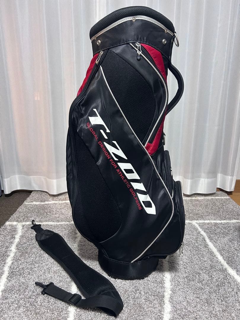 【フードカバー付】Mizuno ミズノ T-ZOID キャディバッグBK/RED