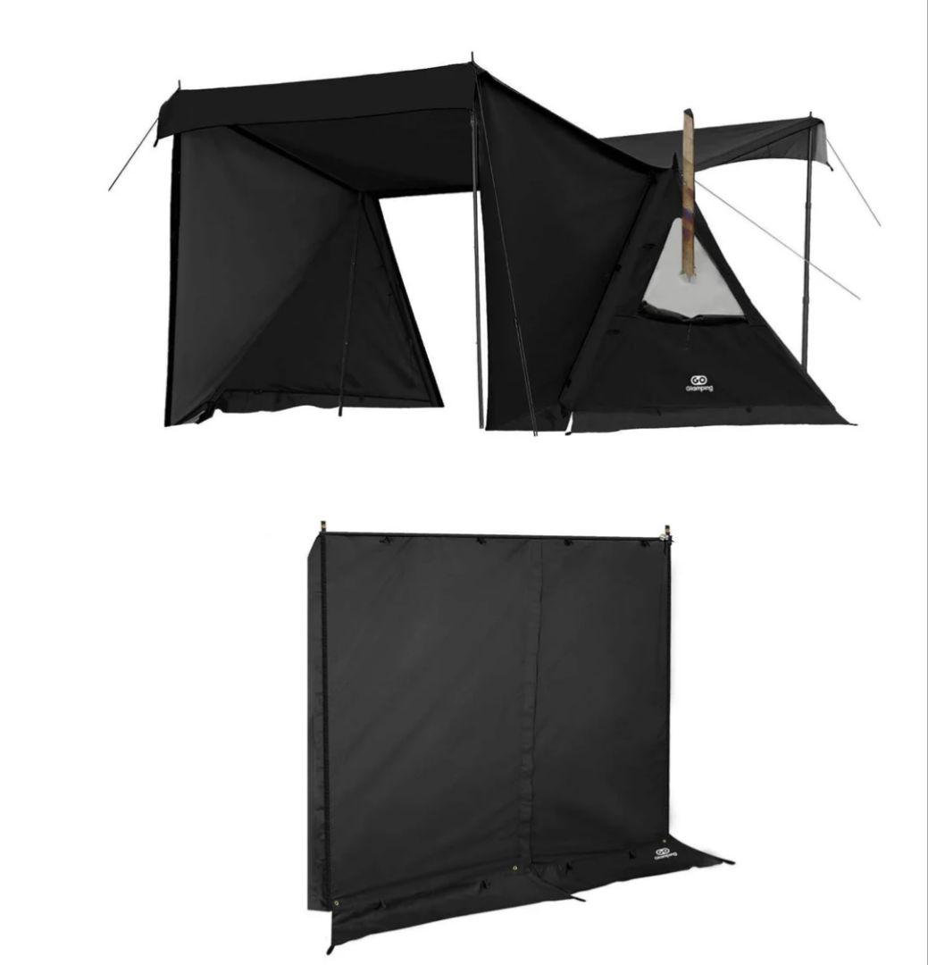 GOGlamping G・G PUP 2.0パップテントTC　ブラック　前幕付き