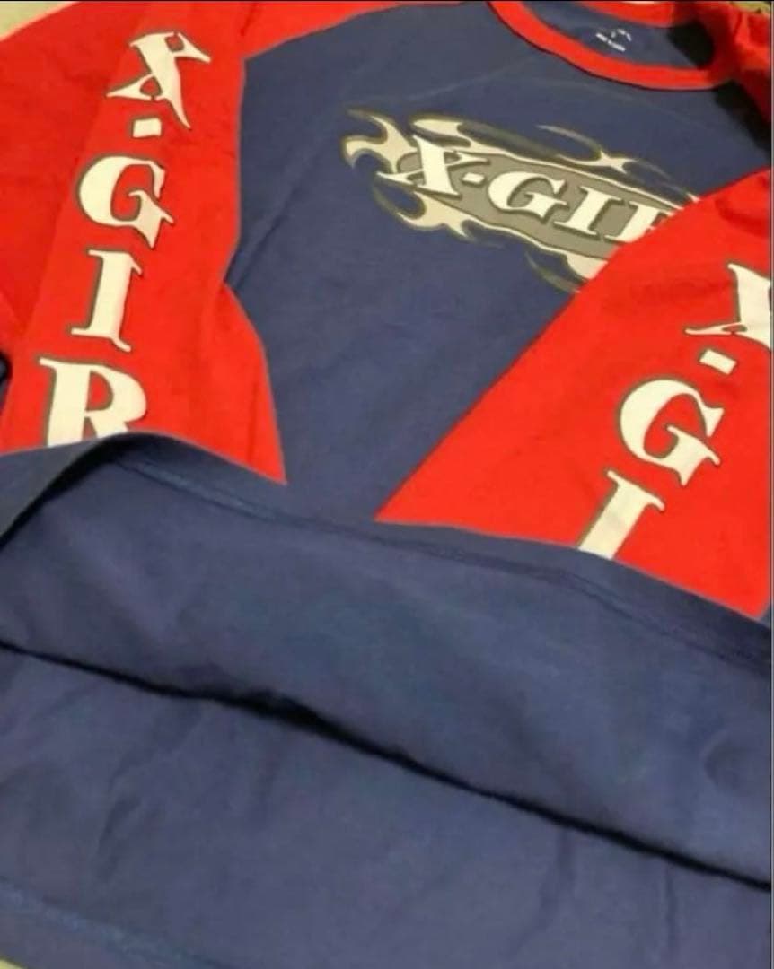 《大人気完売品》あいみょん着用色X-girl ロンTネイビー長袖リンガーTシャツ