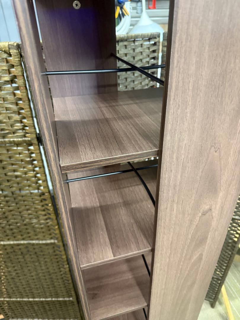 【美品】山善　回転本棚8段　コミックラック　DSRR-8(WL) ウォールナット