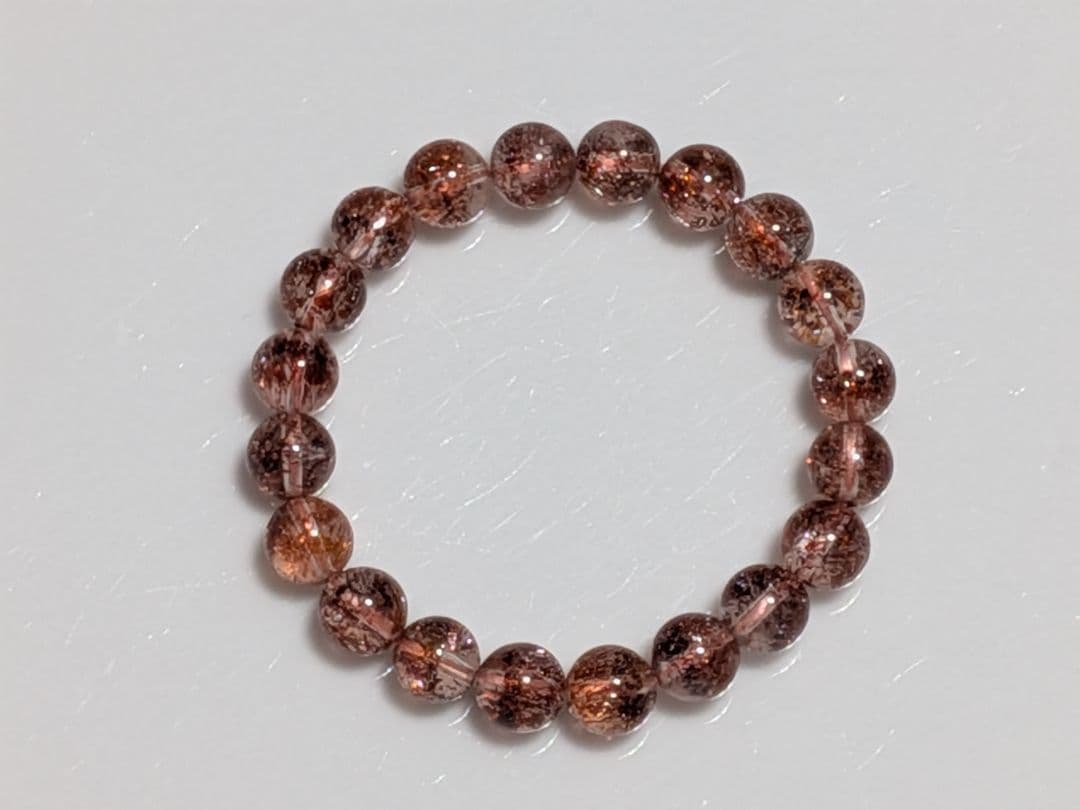 パワーストーン　天然石　レッドスーパーセブン　8mm　14cm　No.588