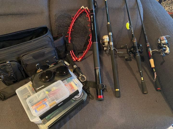 バス釣り　セット　スピニング　ベイト　ルアー　タモ　初心者　ダイワ