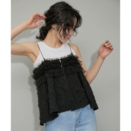 【タグ付き】アダムエロペ　チュールフリルキャミソール