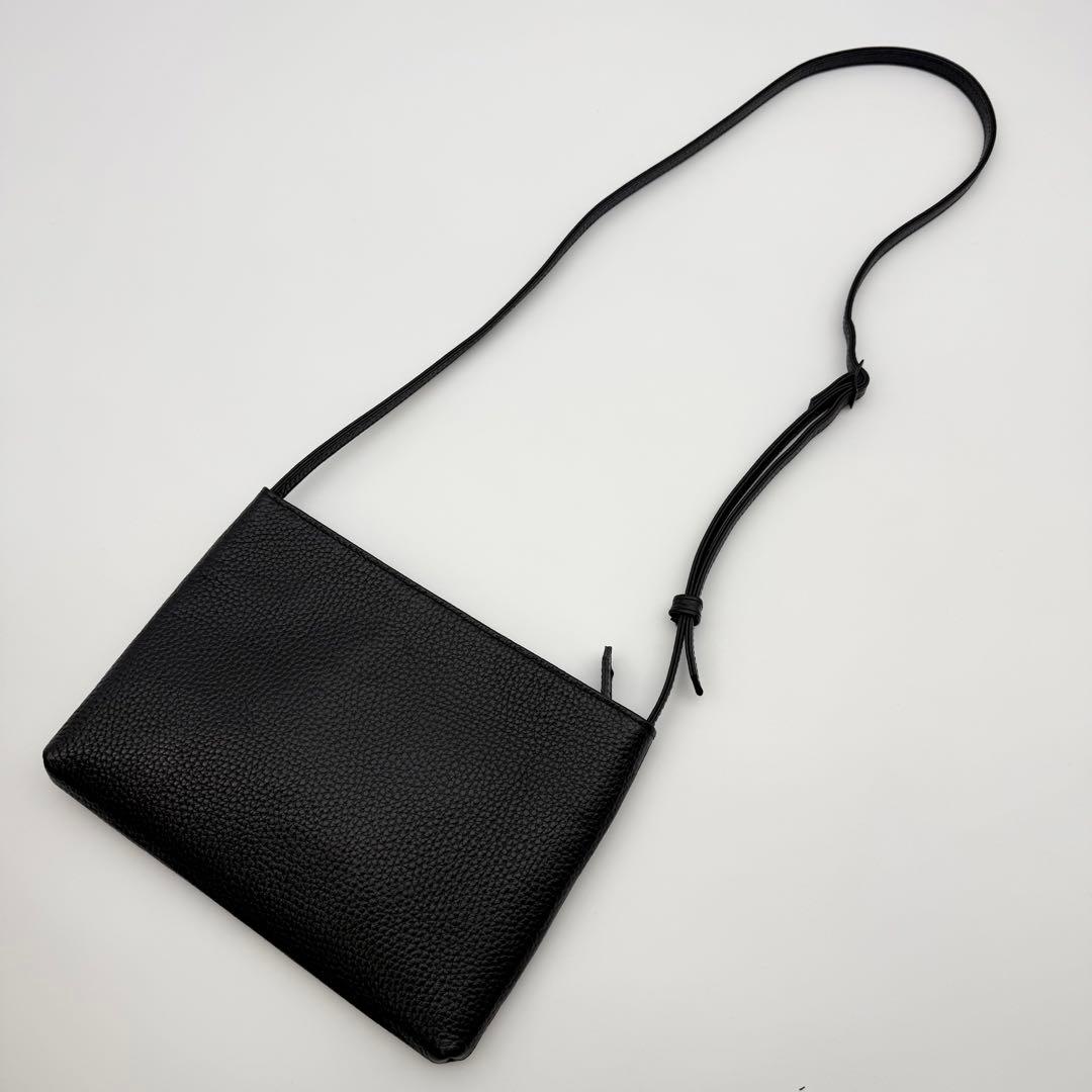 【極美品】HushTug サコッシュ ショルダーバッグ レザー 調整可 ブラック