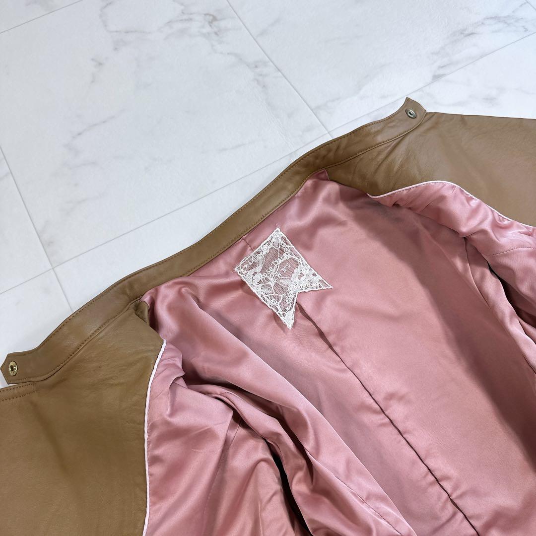 ローズティアラ 超美品　ラムレザー　ライダースジャケット　46サイズ　ブルゾン