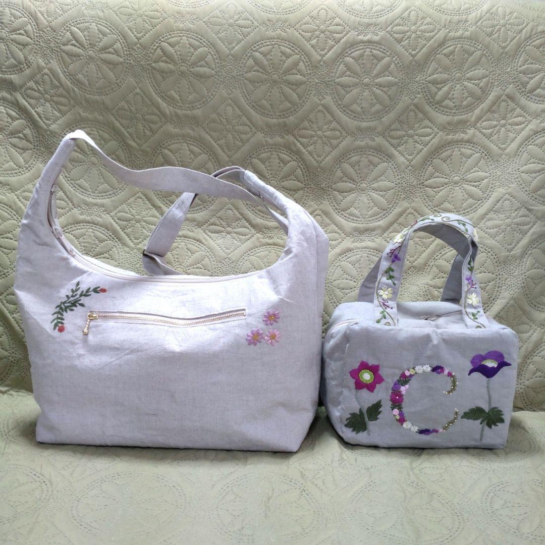 刺繍エプロン　バッグ　チュニック