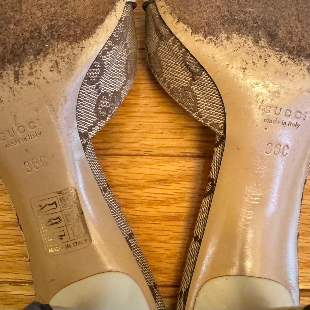 GUCCI サンダル ベージュ 5センチヒール