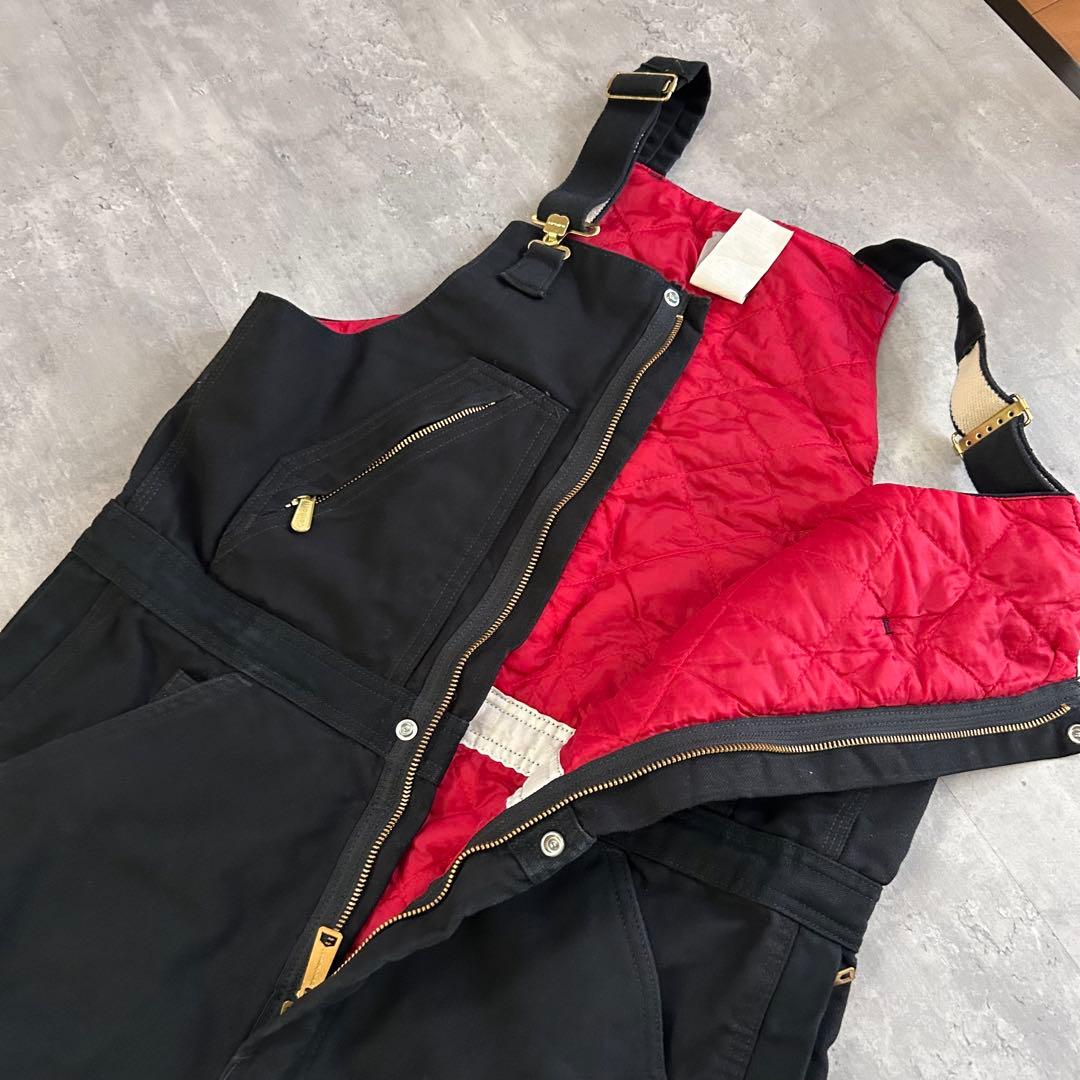 P275【裏地キルティング】【ダブルニー】カーハート オーバーオール 黒 ダック