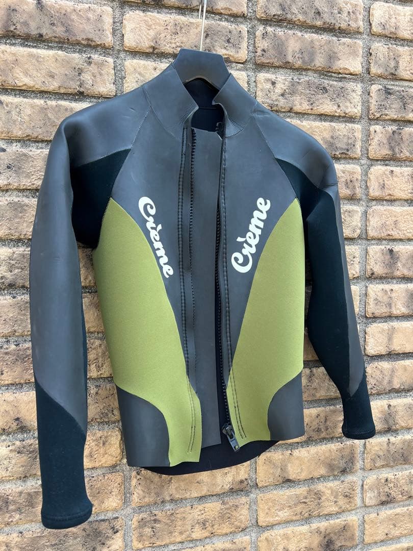 Crème タッパーウェットスーツ 黒/オリーブグリーン