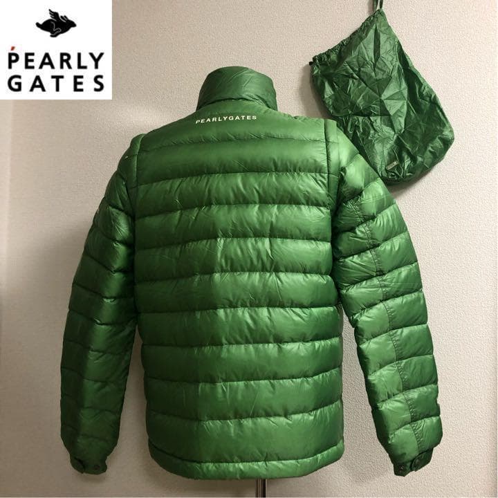 パーリーゲイツ 2way ダブルジップ ダウンジャケット グリーン系 サイズ4