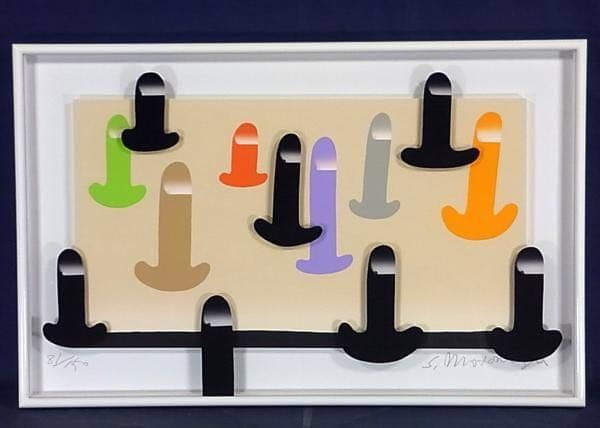 元永定正　半立体作品　『くろいかたちはういている』(黒い形は浮いている)1987