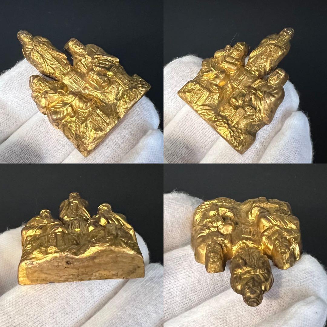 ◎古美術 庵々◎出羽三山 神像◎月山・湯殿山・羽黒山 刻銘◎真鍮鍍金◎山岳信仰