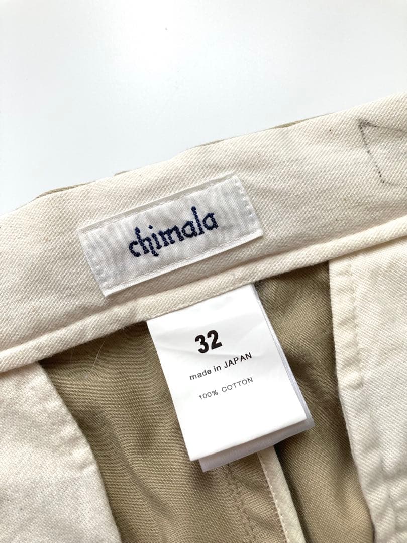 【chimala（チマラ）】チノトラウザーズ３２　ベージュ　チノパンメンズライク