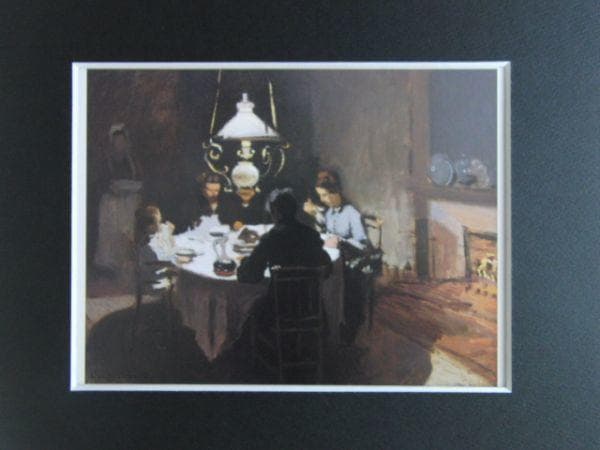 クロード・モネ、夕食、希少な画集より、状態良好、新品高級額、額装付