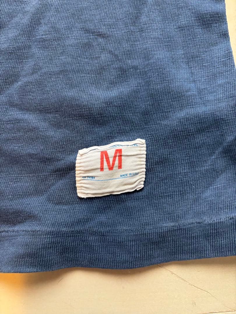 80s チャンピオン　NORTE DAME フットボール　シャツ　7部丈　ナス紺