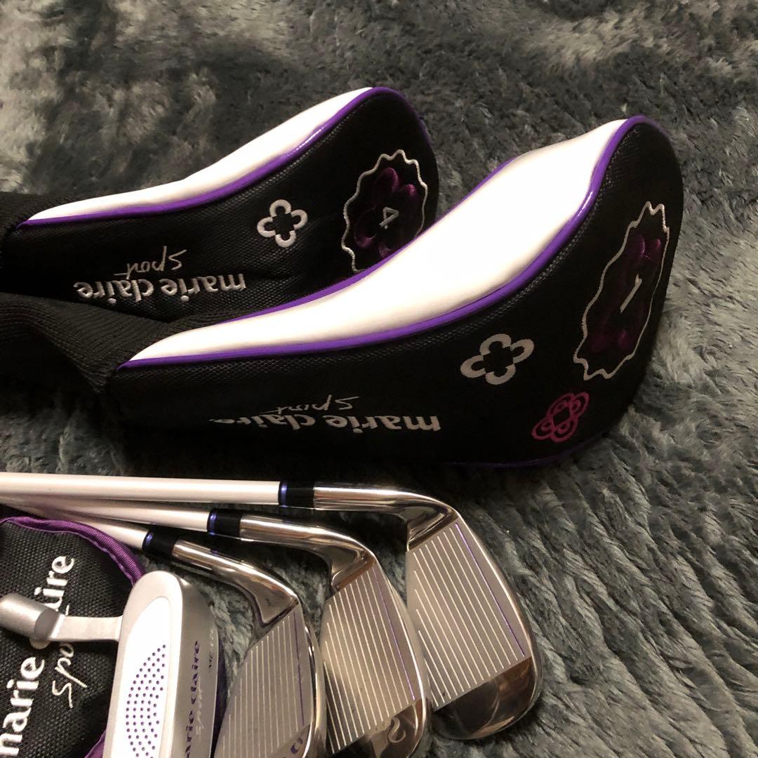 ホ*C様 美品　marie claire ゴルフクラブセット ７本　黒紫