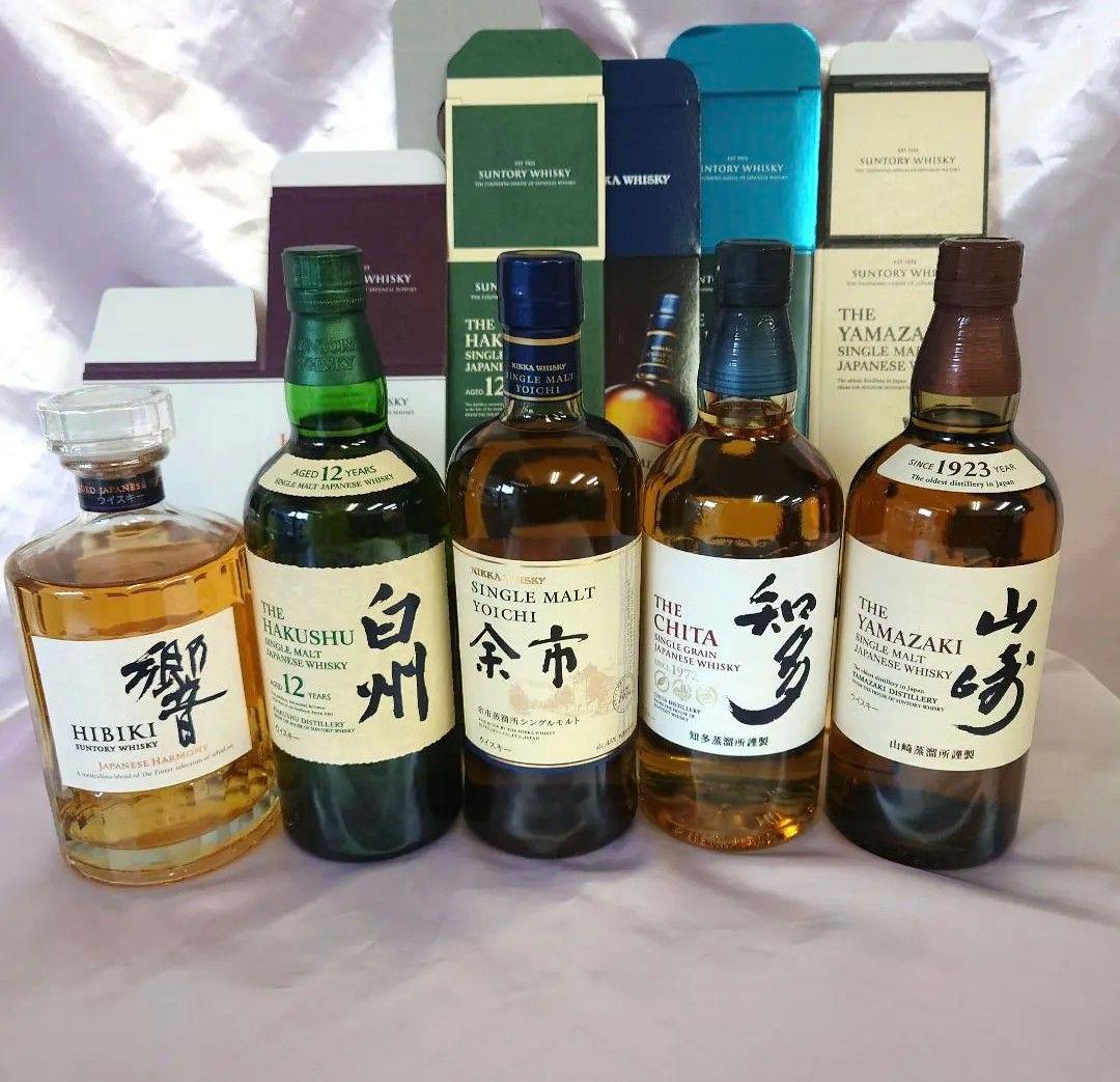 山崎　白州12年　余市　知多　響ジャパニーズハーモニー700ミリ合計5本