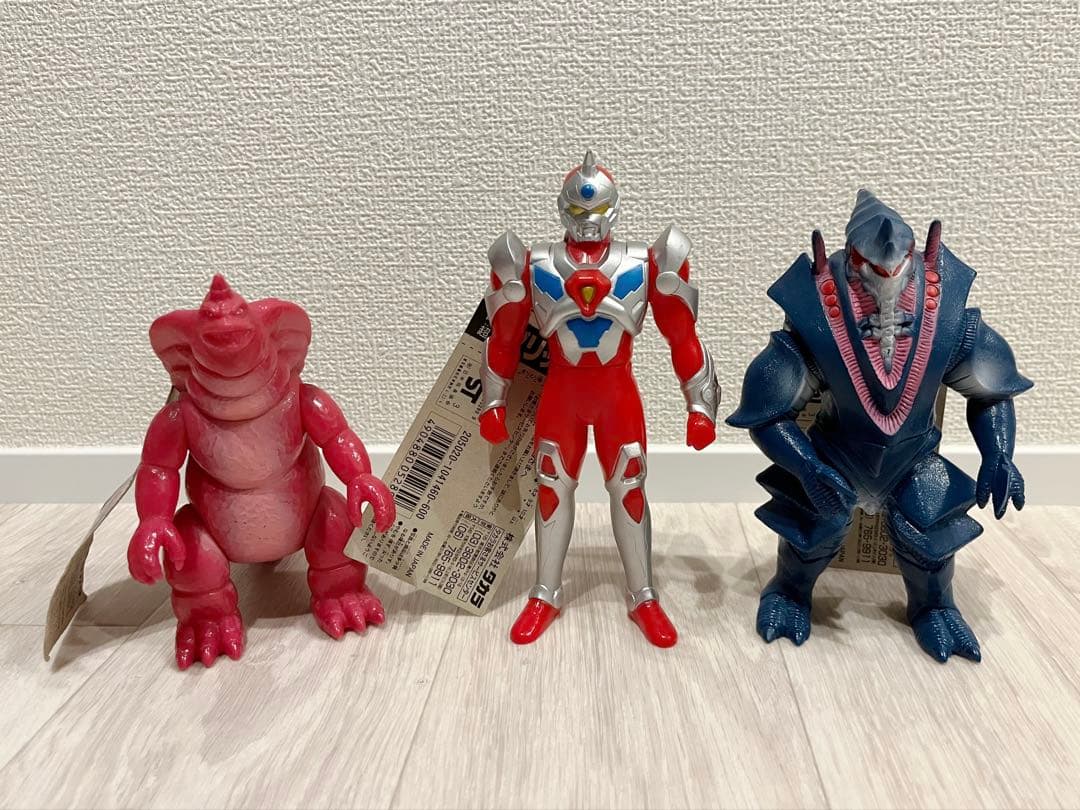 電光超人グリッドマン　怪獣ソフビ　セミコンプ14個セット　タグ付き　当時物