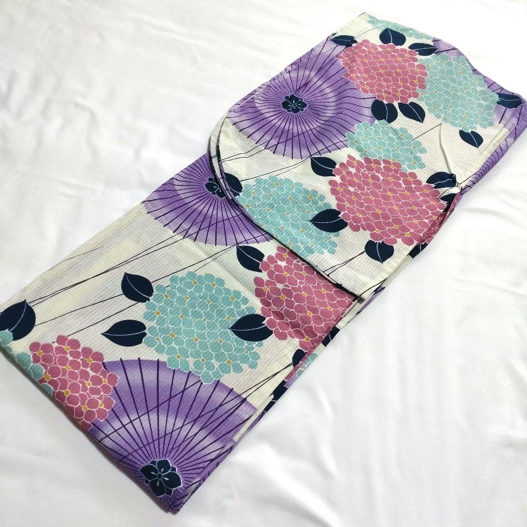 紫番傘と紫陽花♥高級浴衣♥KIMONOMACHIそしてゆめ♥雑誌掲載品♥廃盤レア