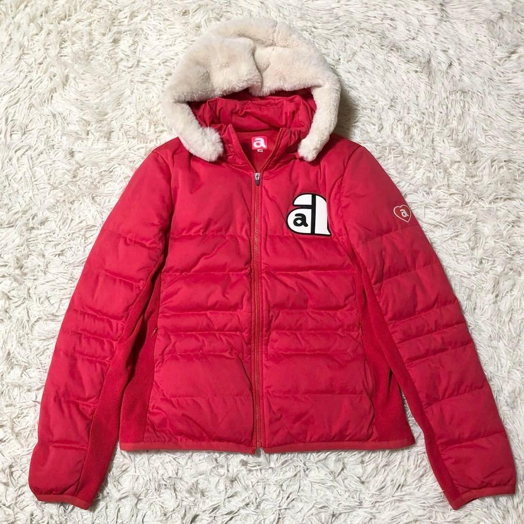 【美品】archivio アルチビオ ダウンジャケット ボアフード レッド