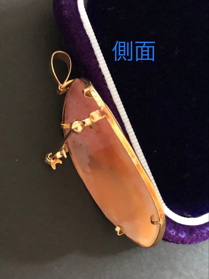 【シェルカメオK18金】ブローチ&トップペンダント