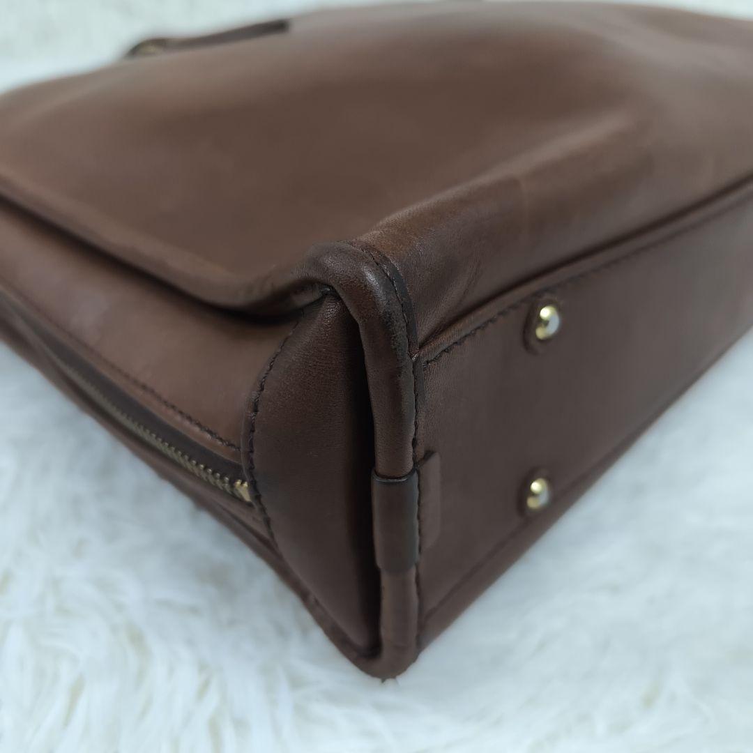 ✨美品✨ タケオキクチ ブリーフケース オールレザー 2way 1層 茶色