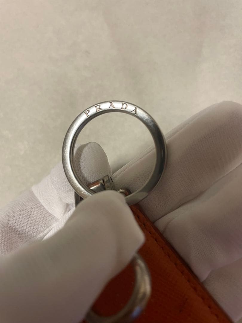 【（有)あずき太郎商店】プラダ PRADA サフィアーノレザー キーリング