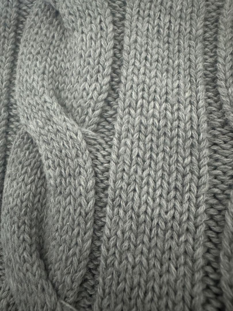 美品ポロラルフローレン ケーブルニット グレーS