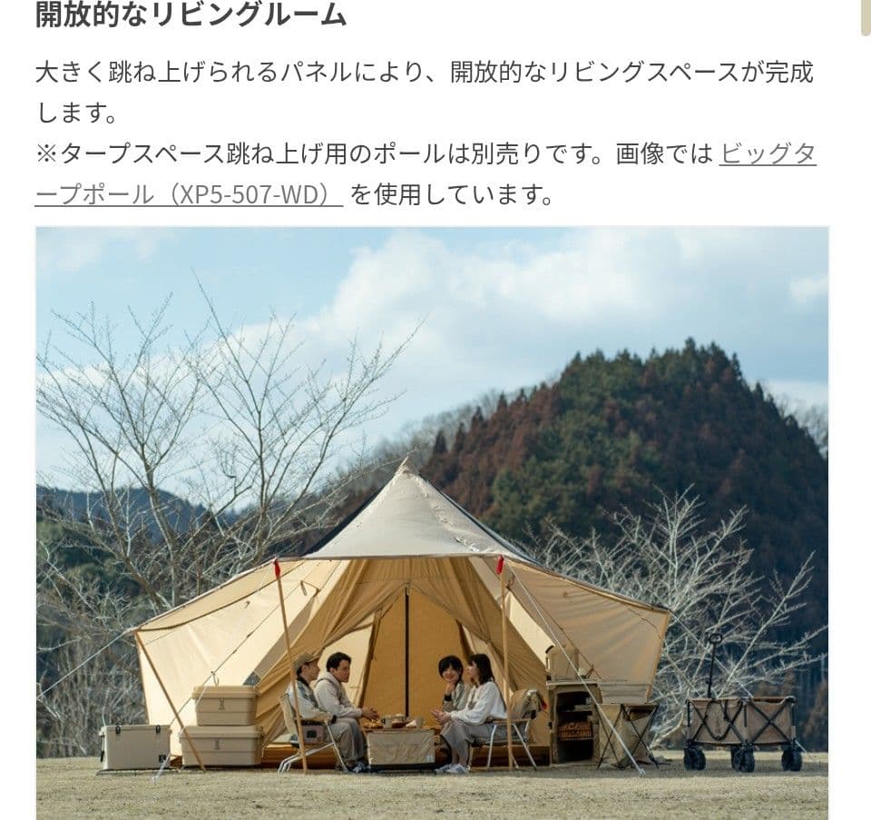 【中古美品】 DOD ヤドカリテント タン　キャノピーポール セット