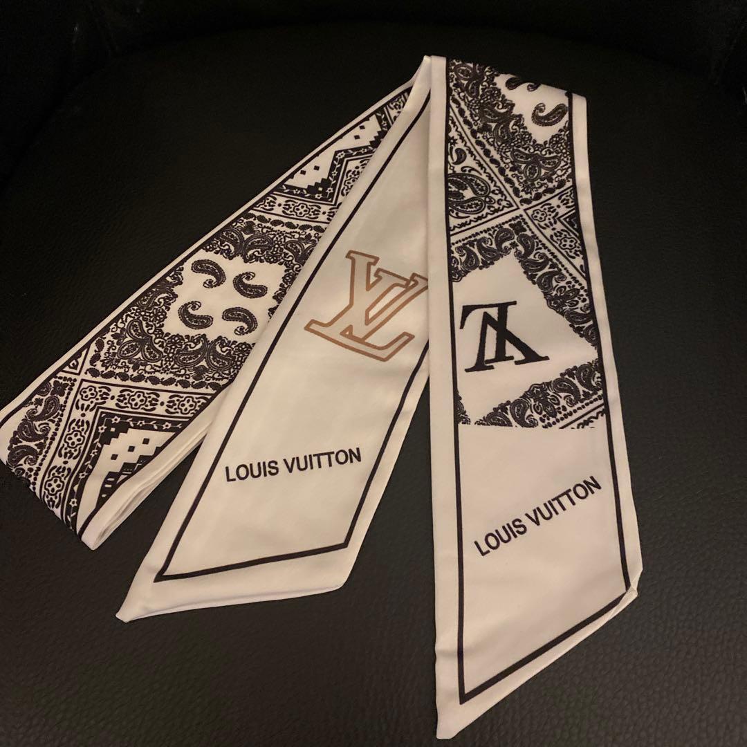 ノベルティLVリボンスカーフ ペイズリーホワイト