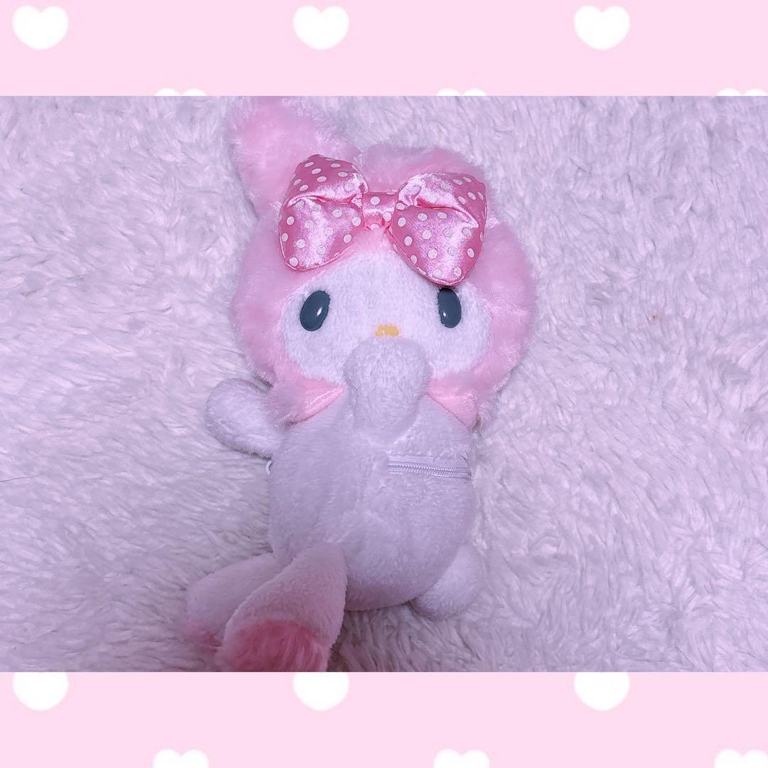 マイメロディ ファスナー付き ポージング ポーチ ぬいぐるみ マスコット